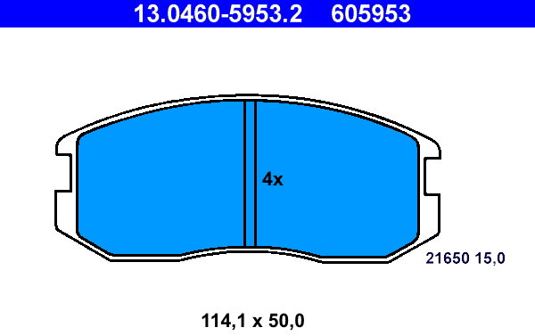 ATE 605953 Sada brzdových doštičiek 13.0460-5953.2