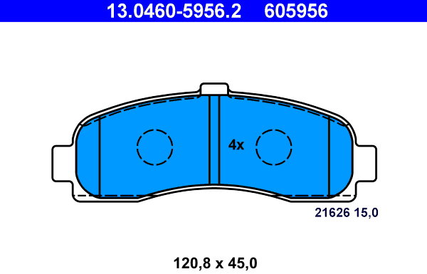 ATE 605956 Súprava brzdových doštičiek 13.0460-5956.2