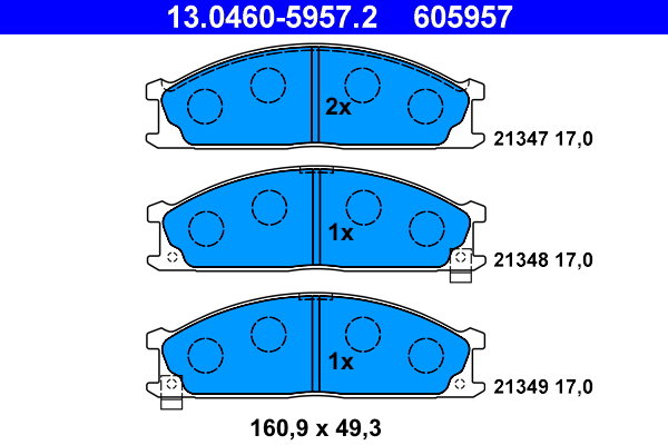 ATE 605957 Súprava brzdových doštičiek 13.0460-5957.2