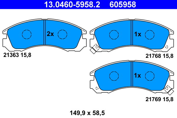 ATE 605958 Sada brzdových doštičiek 13.0460-5958.2