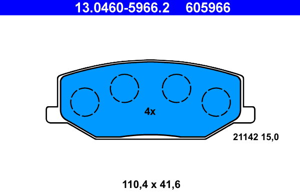 ATE 605966 Súprava brzdových doštičiek 13.0460-5966.2