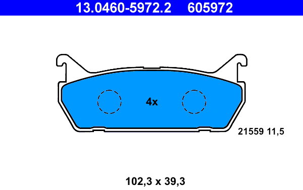 ATE 605972 Sada brzdových doštičiek 13.0460-5972.2