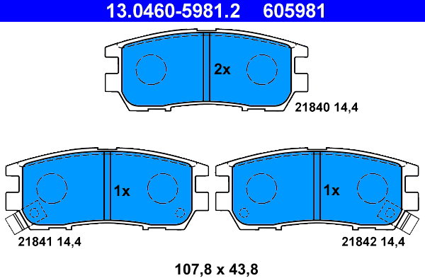 ATE 605981 Sada brzdových doštičiek 13.0460-5981.2