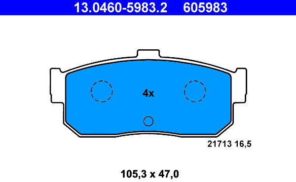 ATE 605983 Sada brzdových doštičiek 13.0460-5983.2