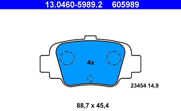 ATE 605989 Sada brzdových doštičiek 13.0460-5989.2