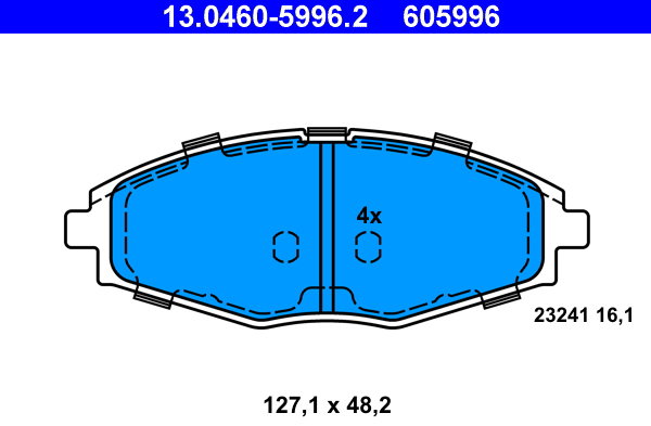 ATE 605996 Súprava brzdových doštičiek 13.0460-5996.2