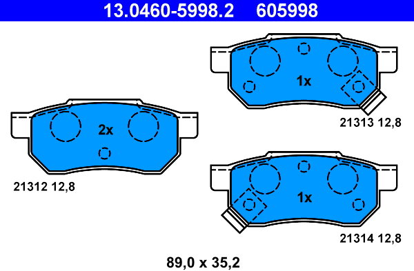 ATE 605998 Súprava brzdových doštičiek 13.0460-5998.2
