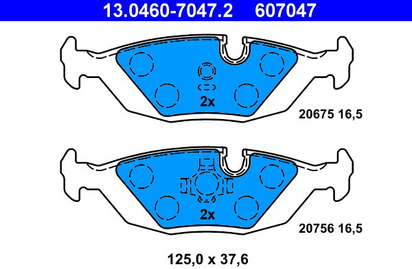 ATE 607047 Súprava brzdových doštičiek 13.0460-7047.2