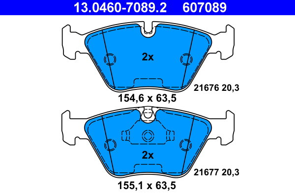 ATE 607089 Súprava brzdových doštičiek 13.0460-7089.2