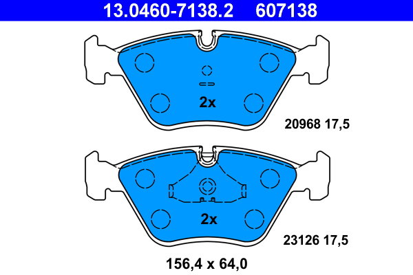 ATE 607138 Súprava brzdových doštičiek 13.0460-7138.2