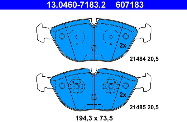 ATE 607183 Súprava brzdových doštičiek 13.0460-7183.2