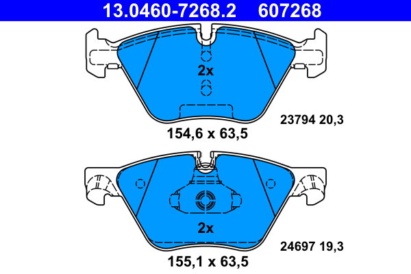 ATE 607268 Súprava brzdových doštičiek 13.0460-7268.2