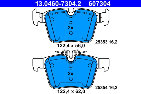 ATE 607304 Súprava brzdových doštičiek 13.0460-7304.2