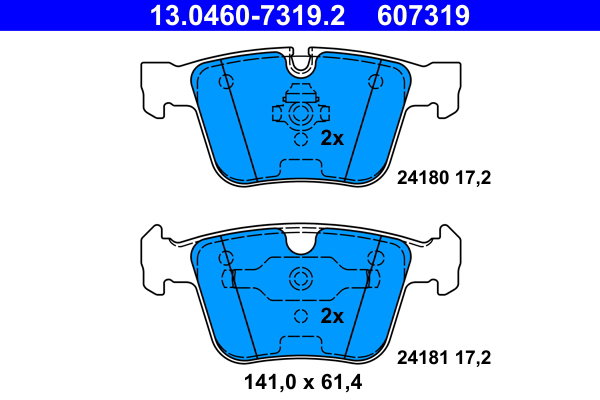ATE 607319 Súprava brzdových doštičiek 13.0460-7319.2