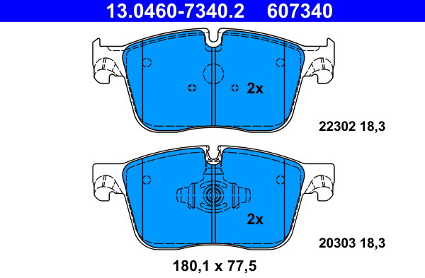 ATE 607340 Sada brzdových doštičiek 13.0460-7340.2
