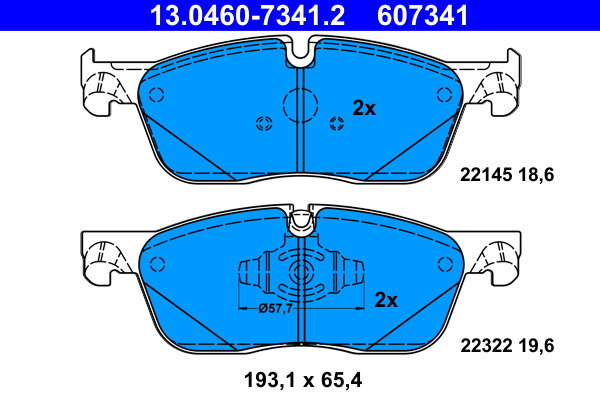 ATE 607341 Sada brzdových doštičiek 13.0460-7341.2