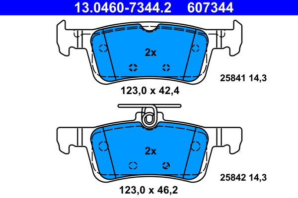 ATE 607344 Sada brzdových doštičiek 13.0460-7344.2