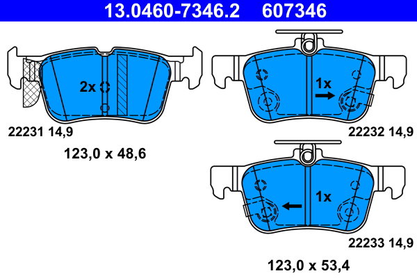 ATE Sada brzdových doštičiek 13.0460-7346.2