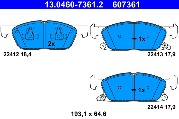 ATE Brzdové doštičky 13.0460-7361.2