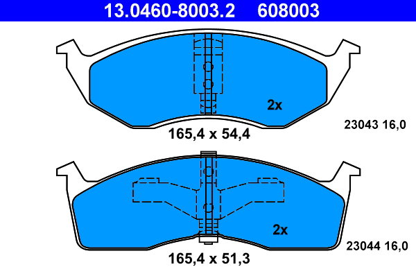 ATE 608003 Sada brzdových doštičiek 13.0460-8003.2