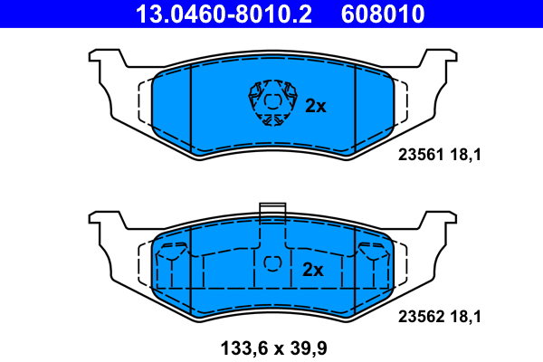 ATE 608010 Súprava brzdových doštičiek 13.0460-8010.2