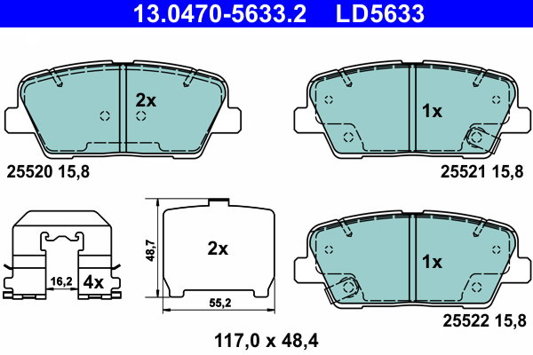 ATE Sada brzdových doštičiek 13.0470-5633.2