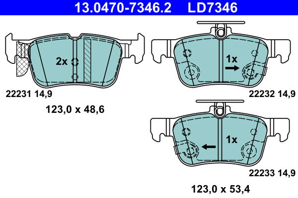 ATE Sada brzdových doštičiek 13.0470-7346.2