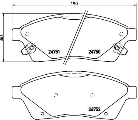BREMBO Súprava brzdových doštičiek P 09 010