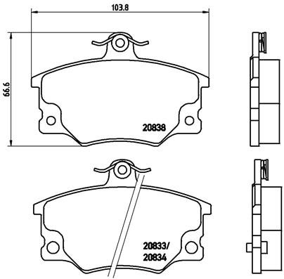 BREMBO Súprava brzdových doštičiek P 23 017