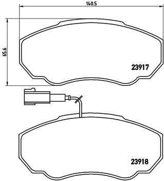 BREMBO Súprava brzdových doštičiek P 23 091