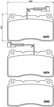 BREMBO Súprava brzdových doštičiek P 23 098