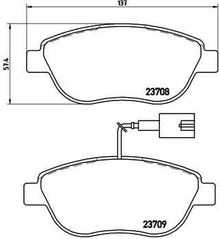 BREMBO Sada brzdových doštičiek P 23 137X