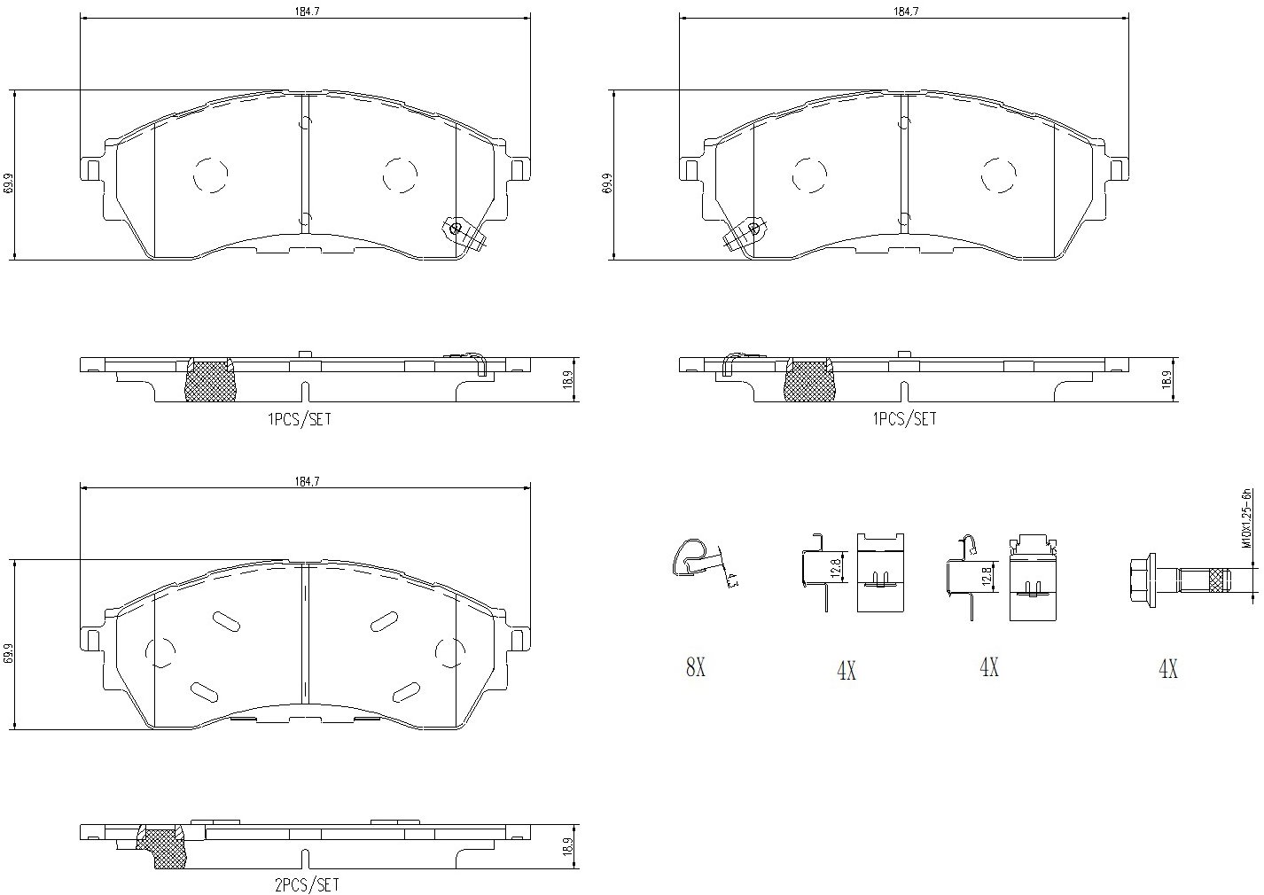 BREMBO Súprava brzdových doštičiek P 24 225