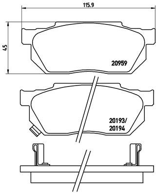 BREMBO Sada brzdových doštičiek P 28 008