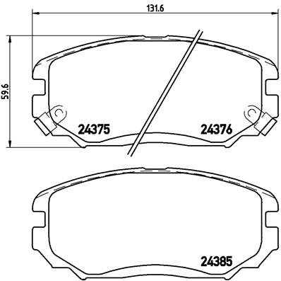 BREMBO Súprava brzdových doštičiek P 30 038