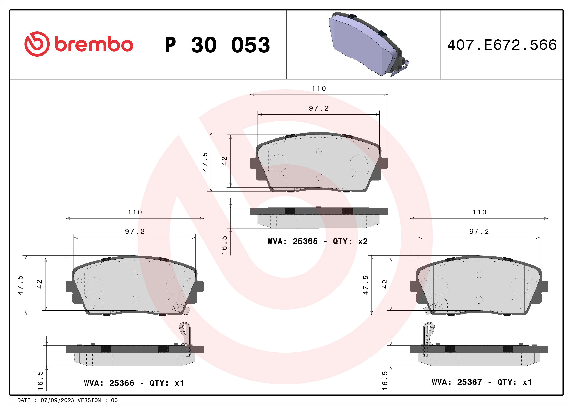 BREMBO Sada brzdových doštičiek P 30 053