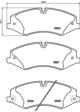 BREMBO Súprava brzdových doštičiek P 44 022