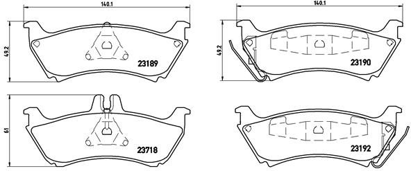 BREMBO Sada brzdových doštičiek P 50 044