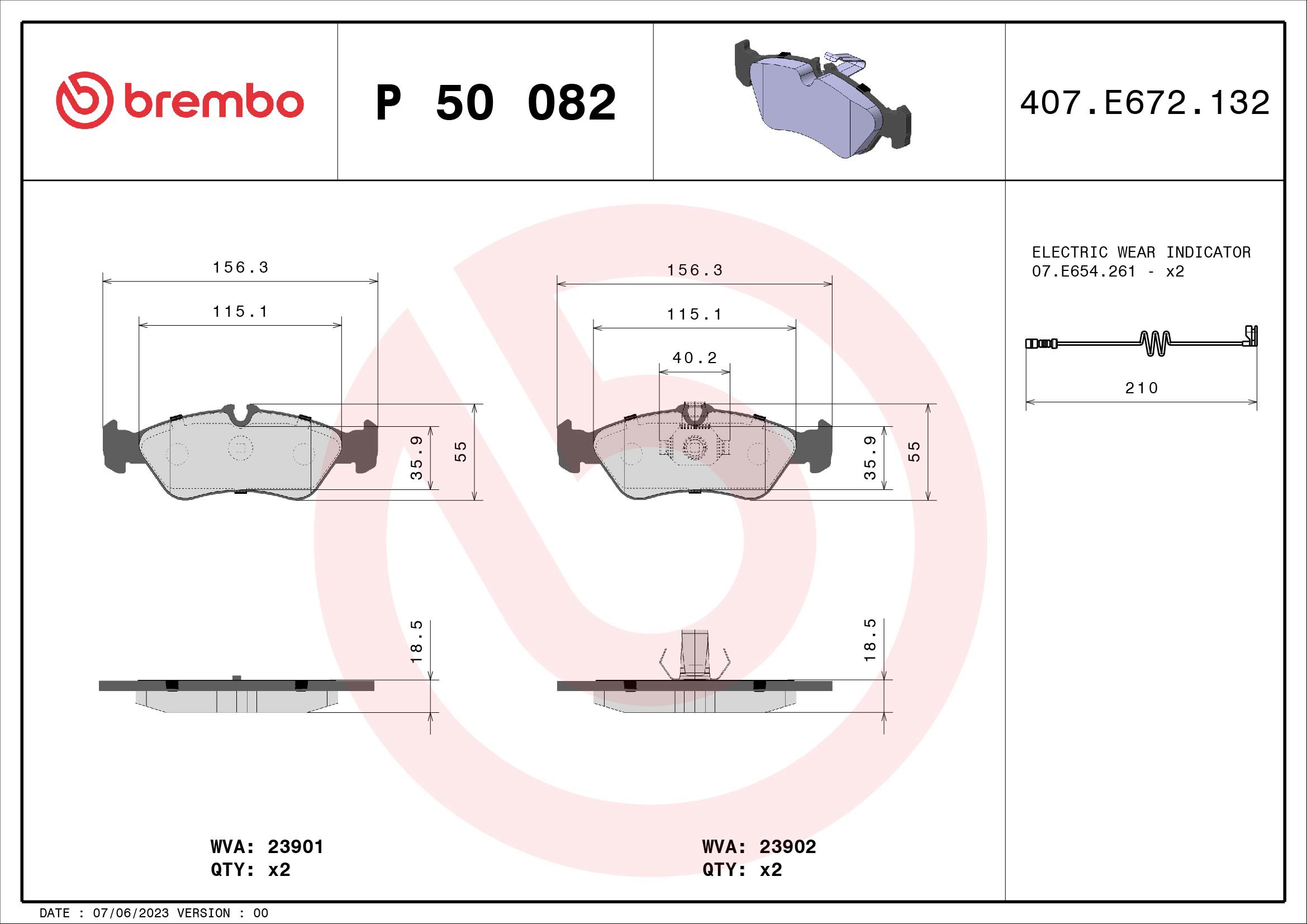 BREMBO Sada brzdových doštičiek P 50 082