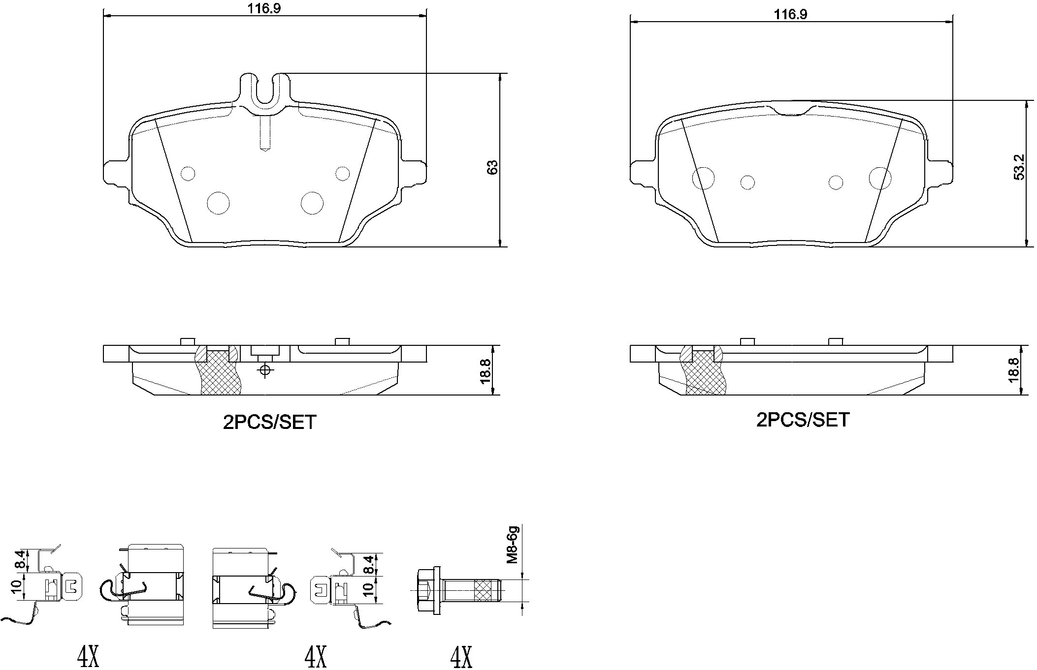 BREMBO Sada brzdových doštičiek P 50 162