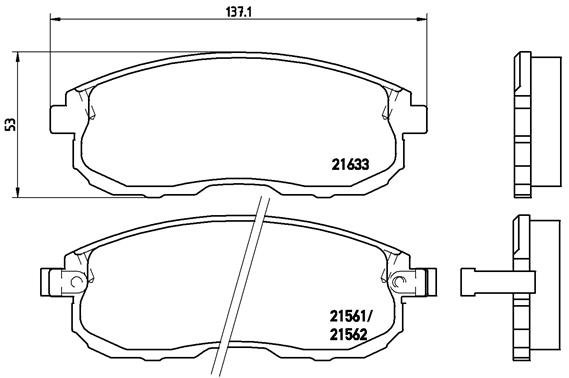BREMBO Súprava brzdových doštičiek P 56 021