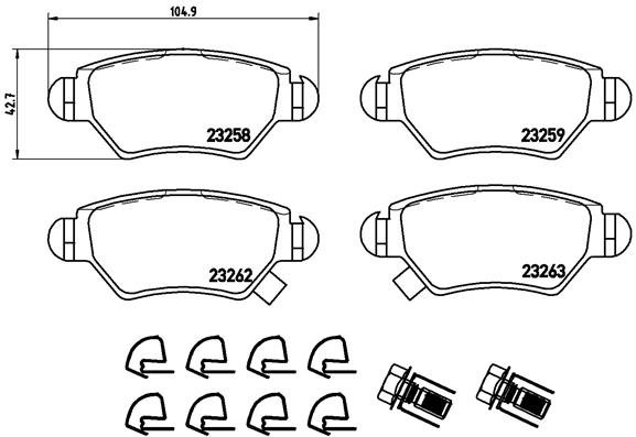 BREMBO Sada brzdových doštičiek P 59 031
