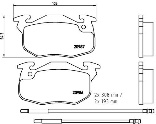 BREMBO Súprava brzdových doštičiek P 61 044