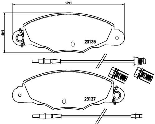 BREMBO Súprava brzdových doštičiek P 61 061