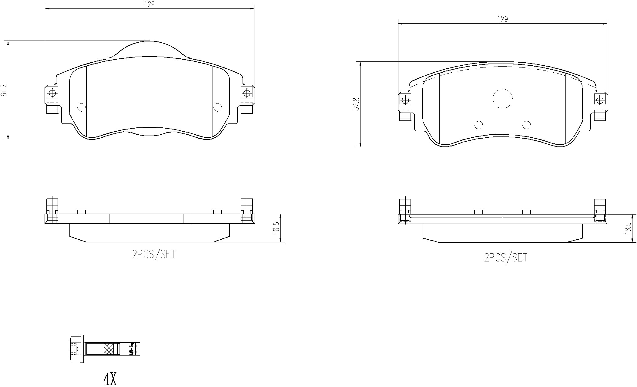 BREMBO Sada brzdových doštičiek P 61 105