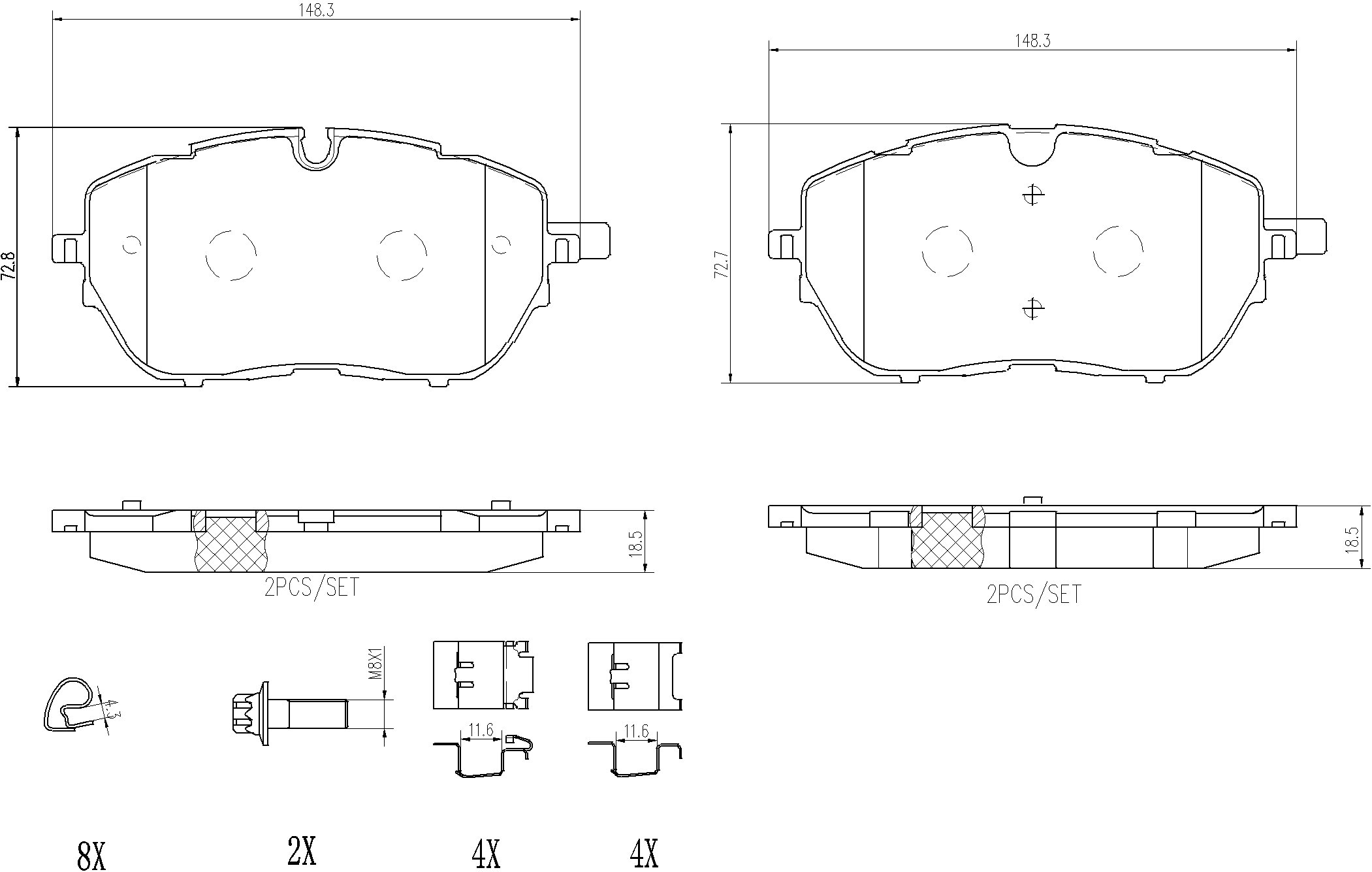 BREMBO Sada brzdových doštičiek P 61 128