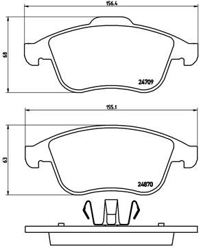 BREMBO Súprava brzdových doštičiek P 68 045