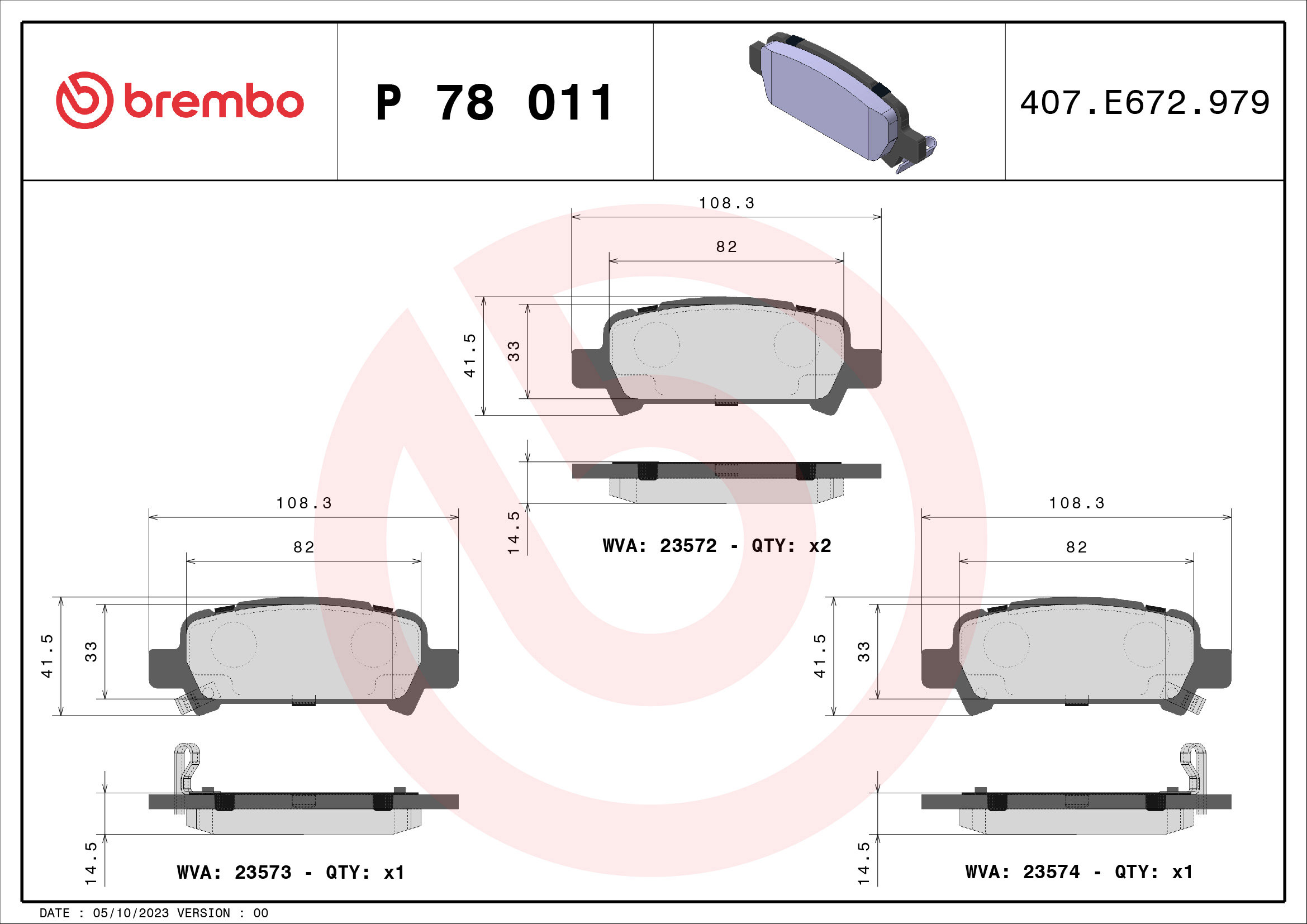 BREMBO Sada brzdových doštičiek P 78 011