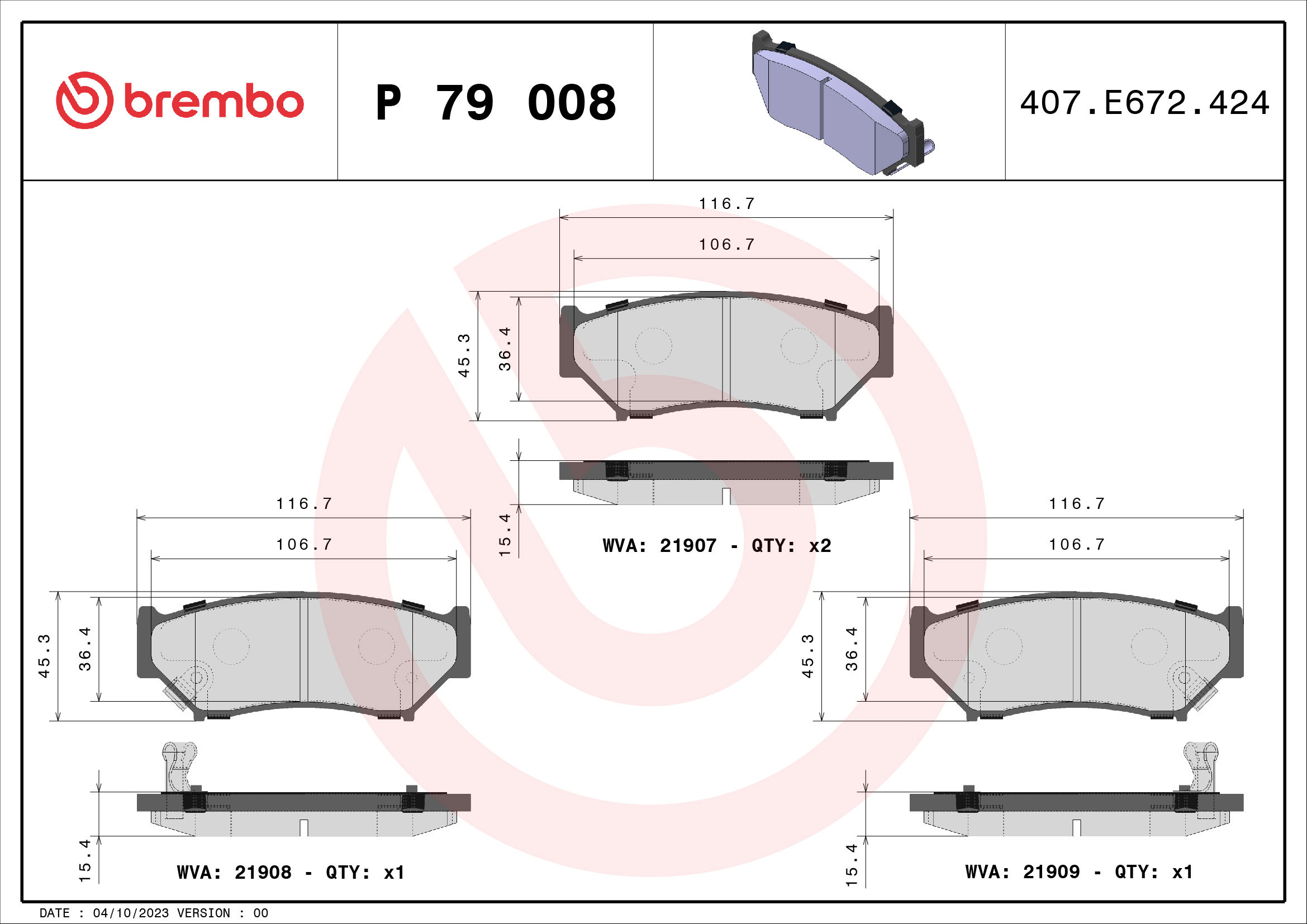 BREMBO Sada brzdových doštičiek P 79 008