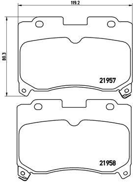 BREMBO Súprava brzdových doštičiek P 83 090